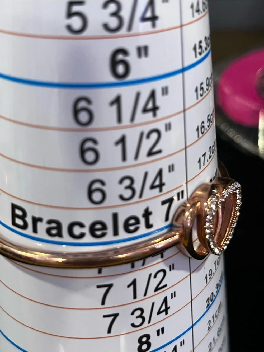 Estate Rose Gold Heart Crystal Knot Bangle - Women Jewelry